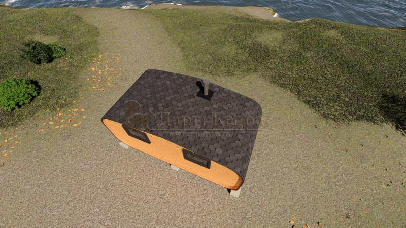 Овальная-Окта баня-бочка из кедра 5х2,2 метра